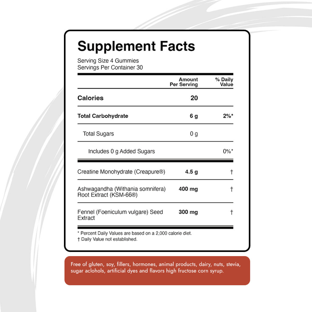 strawberry lemonade creatine gummies supplement facts